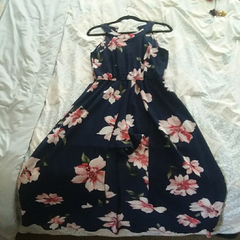 Open dress with shorts under